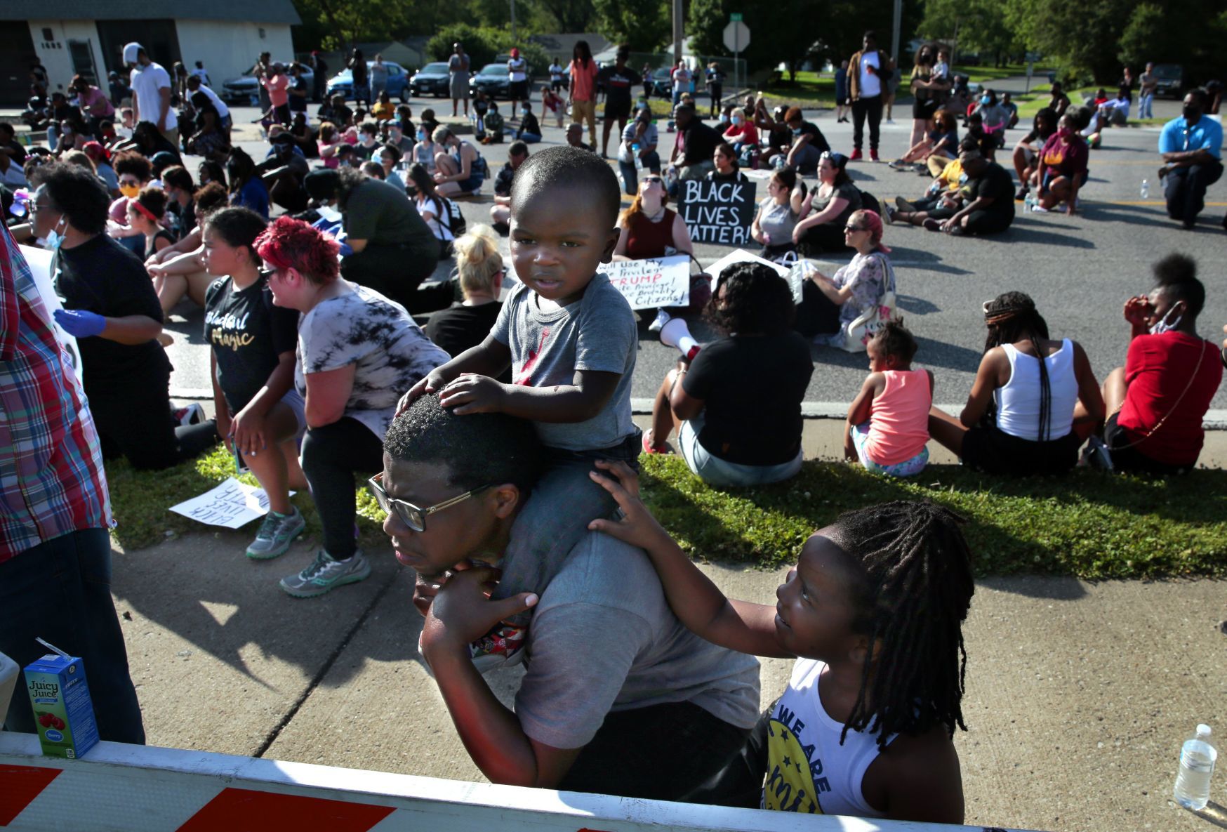 Protesters march in Florissant